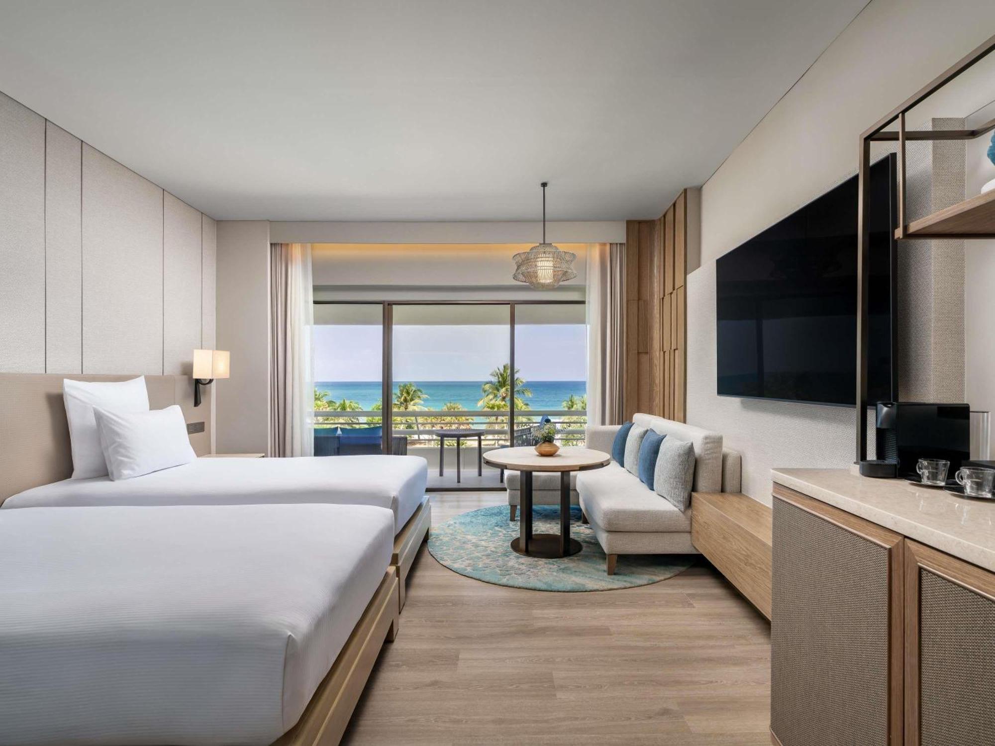 Deluxe Tweepersoonskamer met 2 Aparte Bedden en Uitzicht op Zee